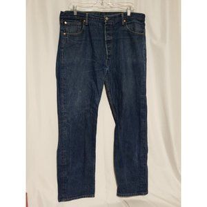 Levi's 501 Mens Blue Button Fly Straight Denim Jeans Size 38 x 34
